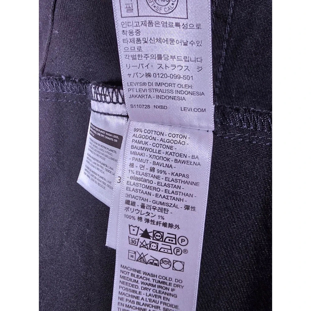 NEW Levi's Trucker Jacket Mens 3XLT Black Cotton Blend Stretch L/S Button Up